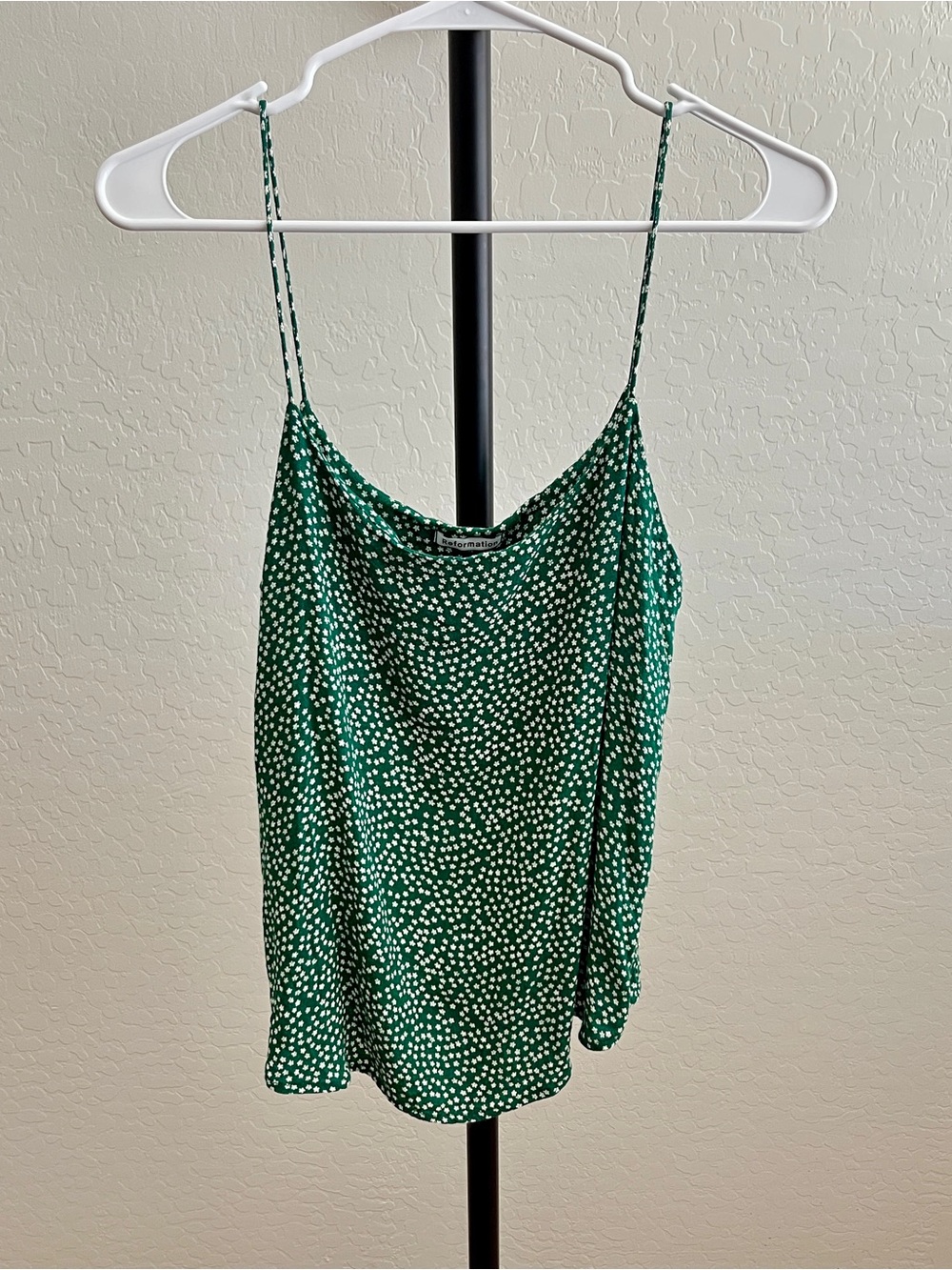 Reformation Green Polka Dot Flowers Cami